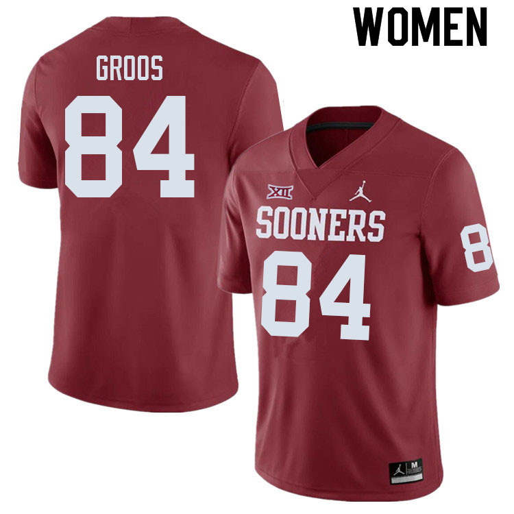 Women #84 Carsten Groos Oklahoma Sooners College Football Jerseys Sale-Crimson